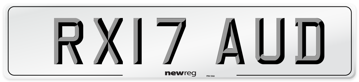 RX17 AUD Number Plate from New Reg